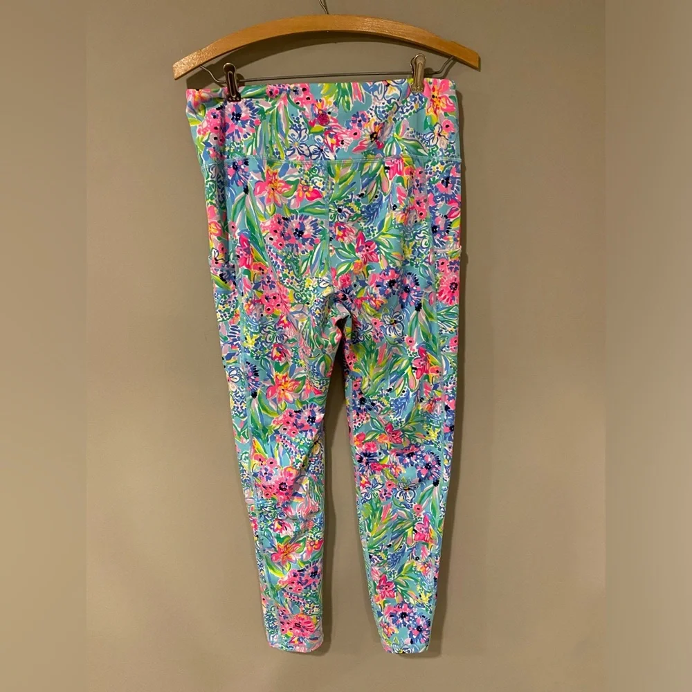 Lilly Pulitzer Multicolor Floral Leggings - Blue, Pink, Green - Picture 7 of 9